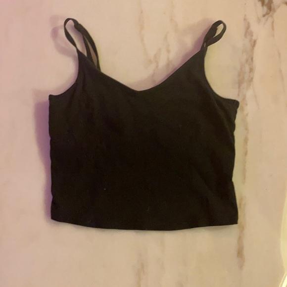 Black cropped tank top - Picture 1 of 3